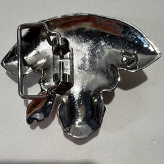 Silver Black Pirate Skull Metal Belt Buckle
