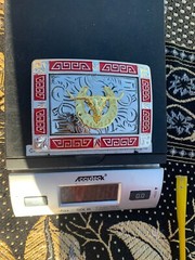 Western Buckle Red Gold Silver Longhorn Horse Shoe Cowboy 2 » Hebilla Vaquero