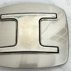 I Letter Initial Monogram Silver Tone Belt Buckle 3.16&Prime; Personalized