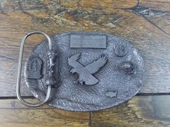1993 ARROYO GRANDE BUCKLE CO BALD EAGLE PEWTER BELT BUCKLE AG87