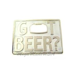 Got Beer Bottle Opener White & Silver Enamel Metal Men Fashion Belt Buckle