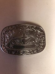 VINTAGE SILVERTONE METAL BELT BUCKLE