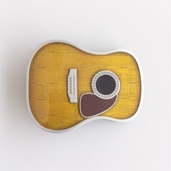 Vintage Style Enamel Guitar Music Belt Buckle