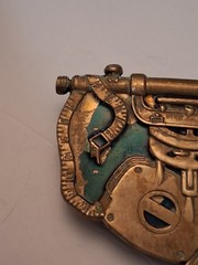 Belt Buckle SOLID BRASS Nautical Sextant Astrolabe Astrology Vintage 1982