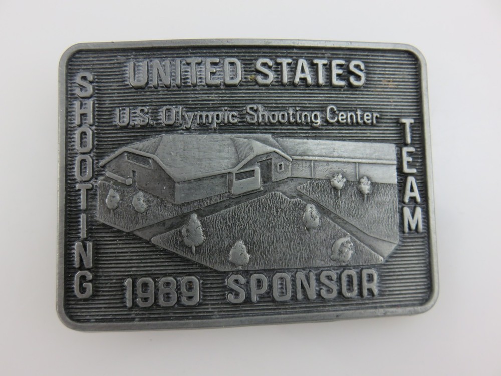 US Olympic Shooting Team Official Sponsor Belt Buckle 1989