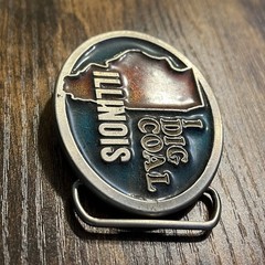 Rate VTG Lewis Buckle Co Illinois I Dig Coal Belt Buckle Made in USA Metal B20