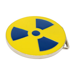 Unisex Fashion Belt Buckle Silver Metal Yellow Nuke Bomb Nuclear Animation Anime