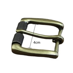 Replacement Brass Roller Buckle 4cm Inside Wide Men Leather Belt Snap On Vintage