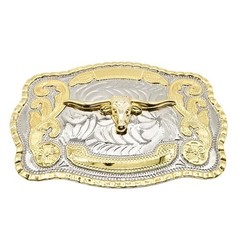 Western Cowboy Belt Buckle for Men & Women – Bull Head Longhorn Design, Fits 2&Prime;