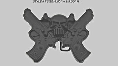 Skull Belt Buckle Guns Black Metal Emblem Pirate Halloween Costume New Men Women