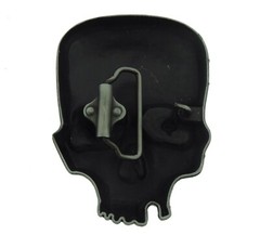 Skull Belt Buckles Gray Vintage Metal Halloween Party Costume Ace of Spade Red