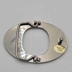 O Initial Brushed Chrome Belt Buckle 3&Prime; x 2&Prime; Up To 1 1/4&Prime; Belt
