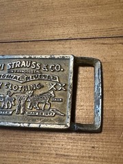 Vintage Levi Strauss & Co. Original Rivited Rectangular Belt Buckle
