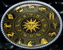 Zodiac Wheel Belt Buckle – Astrology Sun Handmade Buckle – 40
