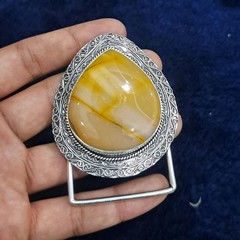 Belt Buckle For Men Silver Plated Handmade Mookite Jasper Western Cowboy Buckle