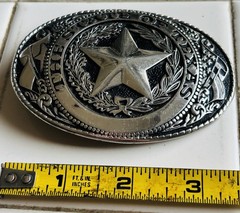 Vintage State Of Texas Belt Buckle 3.5” X 2.5”