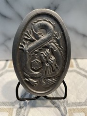 Silver Dragon Western Metal Belt Buckle for Men, Antique Finish