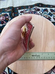 Western Buckle Gold Silver Red Longhorn Bull Cowboy Fit 2 » Hebillas Vaqueras