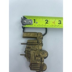Vtg BBB Baron Solid Brass Semi Truck Belt Buckle D4181 3.5×2&Prime;