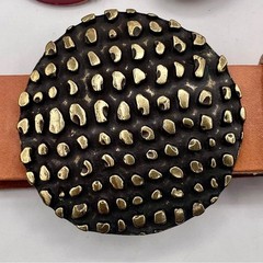 Circle Studded Metal Belt Buckle Ethnic Boho Style – Vintage Design