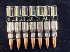 Ammo Bullets Clip MOS Figural Seven Shots Gun Collectors Heavy Large Belt Buckle