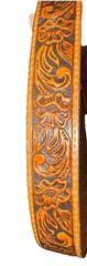 Justin Leather Kids Belt Size 22 Brown Tooled No Buckle