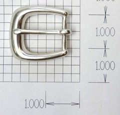 Solid Brass Silver Colored Belt Buckle – New – Fits 1&Prime; Wide Belt