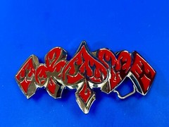 Poker Card Deck Suits, Heart Diamond Spade Blood red cutout large Belt Buckle