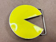 Pacman Maze Arcade Video Game Yellow Enameled 2010 by Namco Bandai Belt Buckle