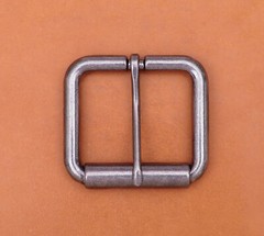 2&Prime; (51mm) Mens Roller Belt Buckle Heel Bar Leather Belt Buckles Antique Silver