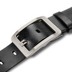 OVEYNERSIN Men Belt – 100% Genuine Leather casual Dress Belts Big Metal Black