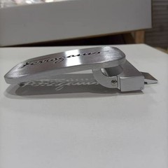 Ferragamo Silver Brushed Hollow Letter Design Belt Buckle for 35mm Leather Belt