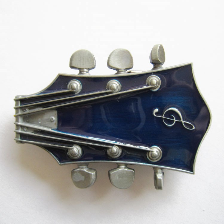 NEW ELECTRIC GUITAR HEADSTOCK MUSIC BLUE BELT BUCKLE
