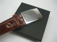 Sterling silver 925 buckle w/30 MM Genuine Alligator belt size 32 to 44 U.S.A.