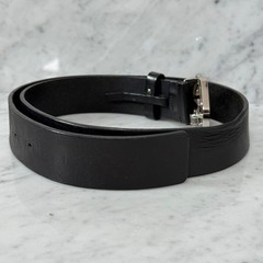 GUCCI Pre-Owned Interlocking Leather Belt Black Silver