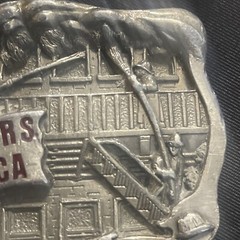 Vintage Solid Brass Firefighters Of America Belt Buckle Limited Made In USA