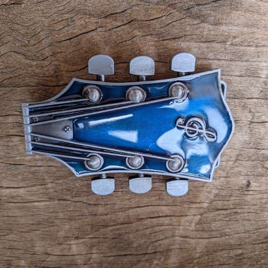 Blue Guitar Head Belt Buckle Western Cowboys Belt Buckle Mens Womens Belt Buckle