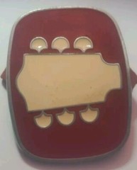 Belt Buckle – Guitar Tuning Head – RJ – 3 »x2.25 » Cream & Burgundy Pewter TNN