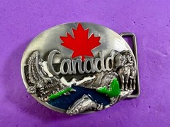 Canada Beautiful Country Commemorative Nature Wildlife Fish Scene Belt Buckle