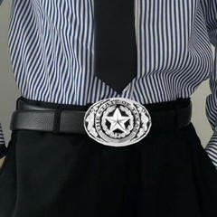 Western Cowboy Belt Buckles Men Vintage Novelty Large 3-silver Texas Star