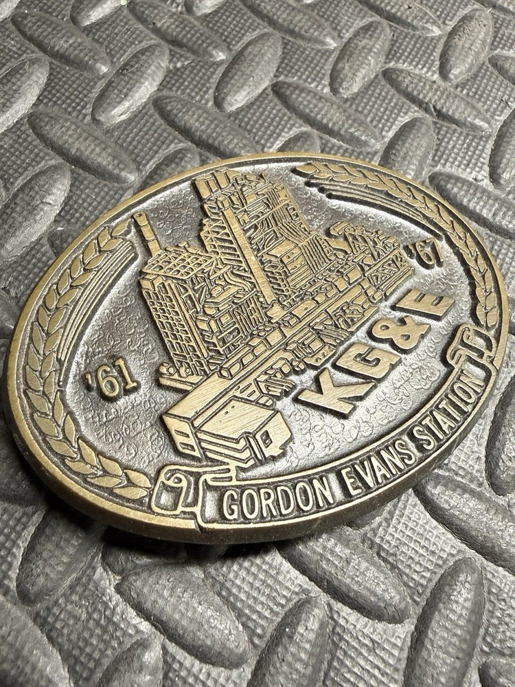 Vtg Kansas Gas & Electric Co. 1961-‘67 Gordon Evans Station Utility Belt Buckle!
