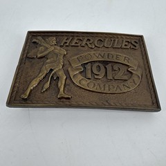 Vintage 1980 HERCULES Powder Company 1912 Brass Belt Buckle Special Edition