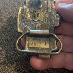 Vintage Train Caboose Belt Buckle 1979 Great American Buckle Co High Gloss Brass