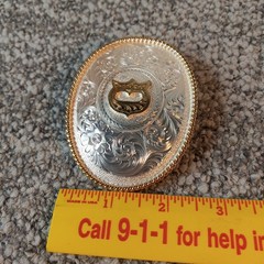 Montana Silversmiths Initial D Belt Buckle Silver Gold Tone Floral Rope Edge