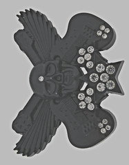 Skull Belt Buckles Black Metal Vintage Halloween Party Music Guitars Rhinestones