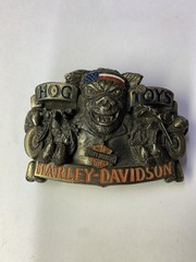 Vintage HARLEY DAVIDSON belt buckle H-411 1991 Baron USA Hog Toys Rare