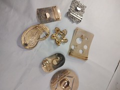 7 pc Lot Metal Belt Buckles / Sliders Belt Buckles Fabric Sliders