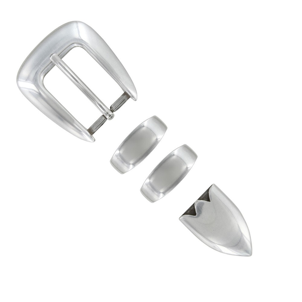 Men&rsquo;s Buckle Antique Smooth Polished 4 piece Belt Buckle Set Fits 1&Prime;(25mm) Strap