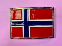 Flag of Norway Country Red Blue New Patriotic Belt Buckle