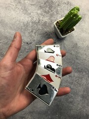 BELT BUCKLE In The Shape Of a Playing Card Deck Streetwear Men&rsquo;s Hype OS Size
